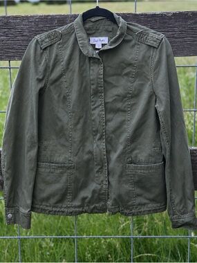 Charlie Paige Olive Green Military Utility‎ Jacket Women’s Size S/P Lightweight